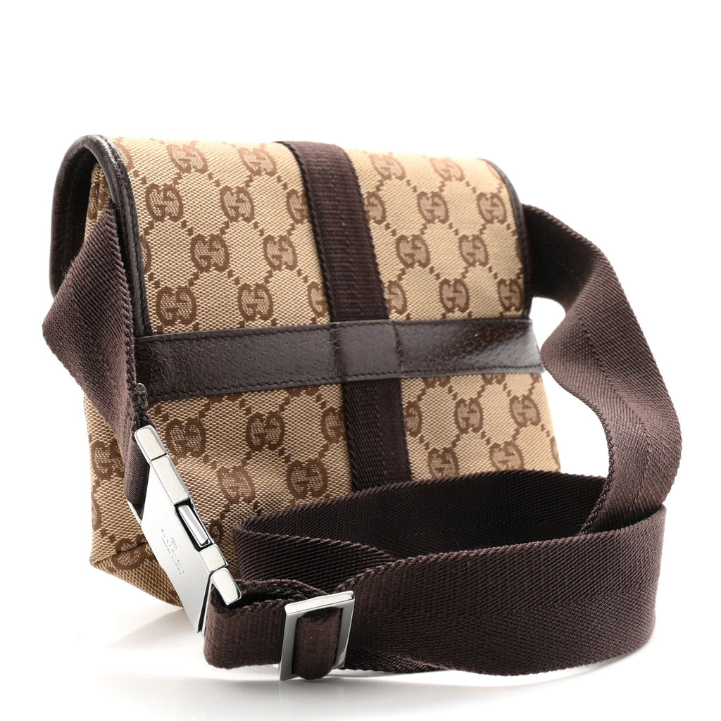 Monogram Waist Pouch Bag Dark Brown