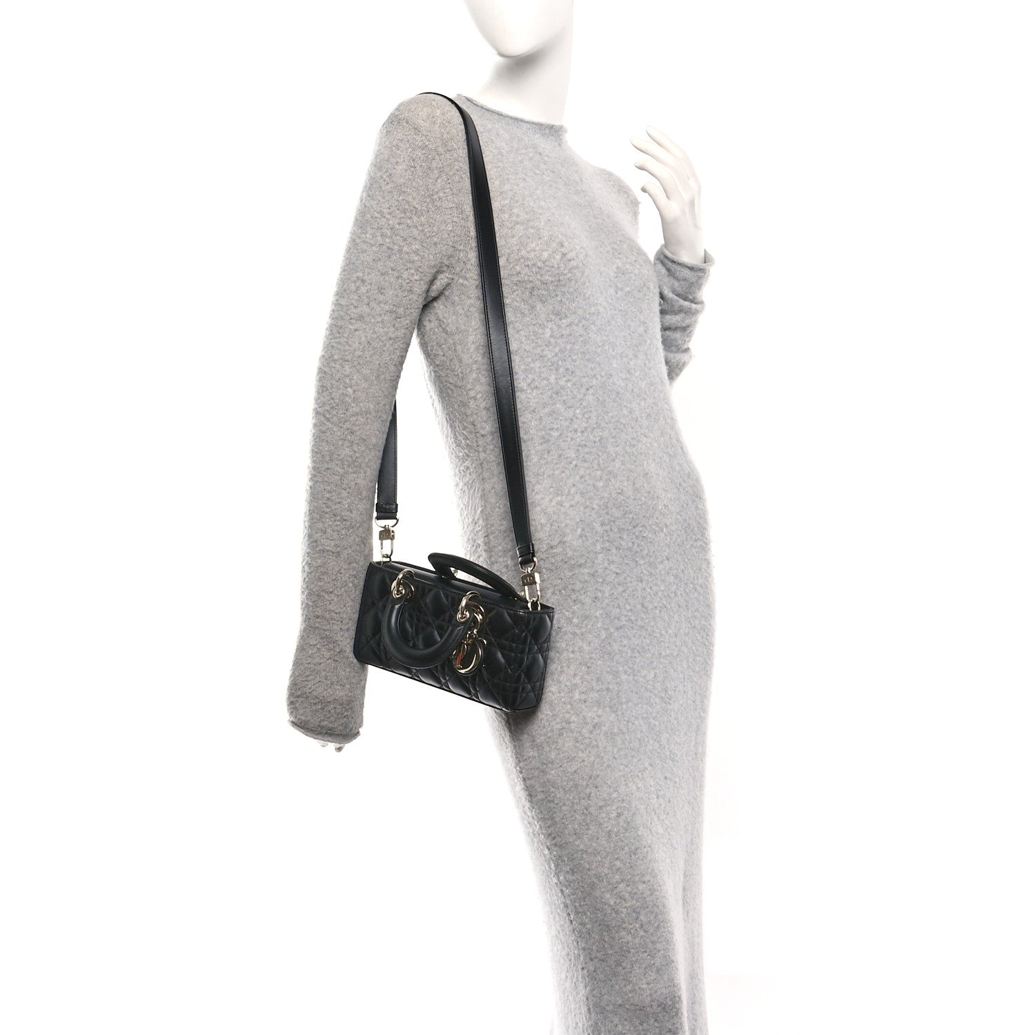 Lambskin Cannage Small Lady D-Joy Black