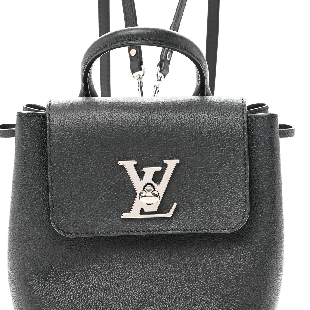 Calfskin Lockme Mini Backpack Black