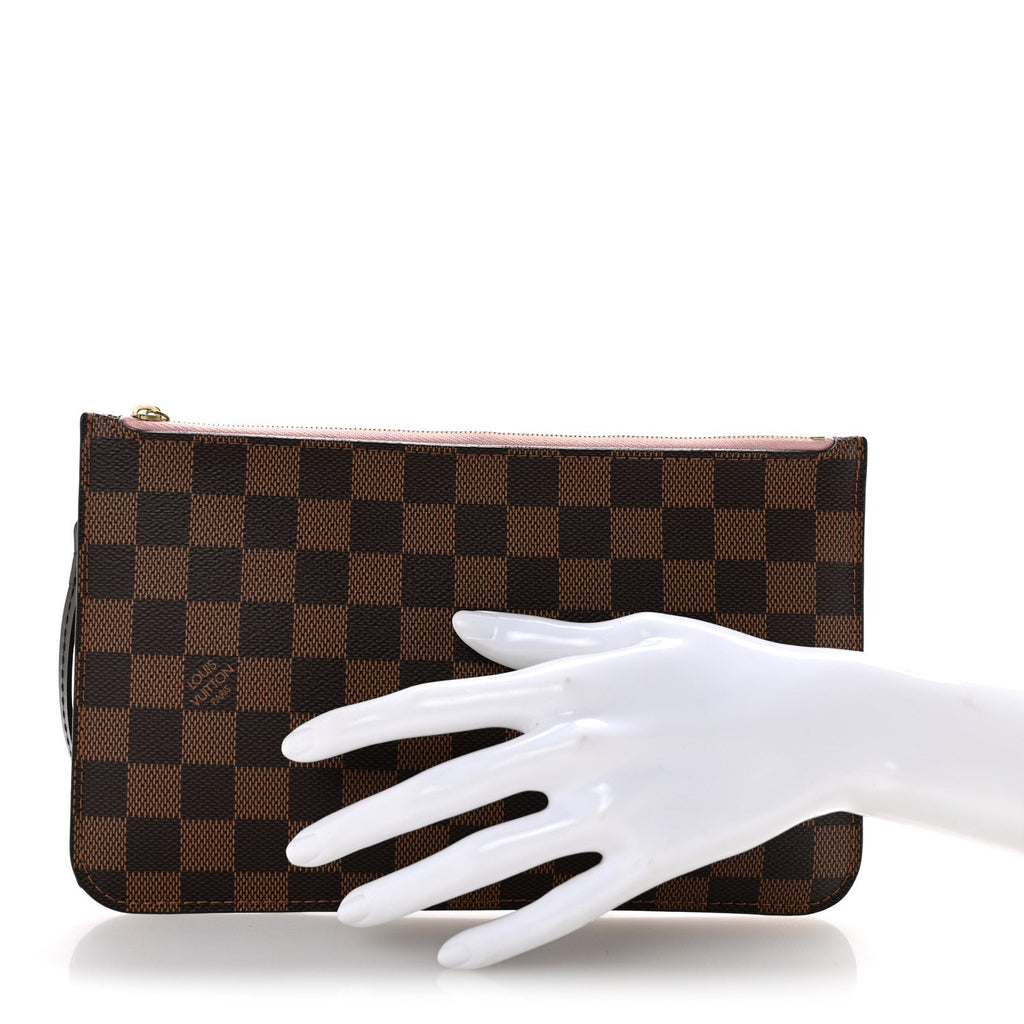 Damier Ebene Neverfull MM GM Pochette Rose Ballerine