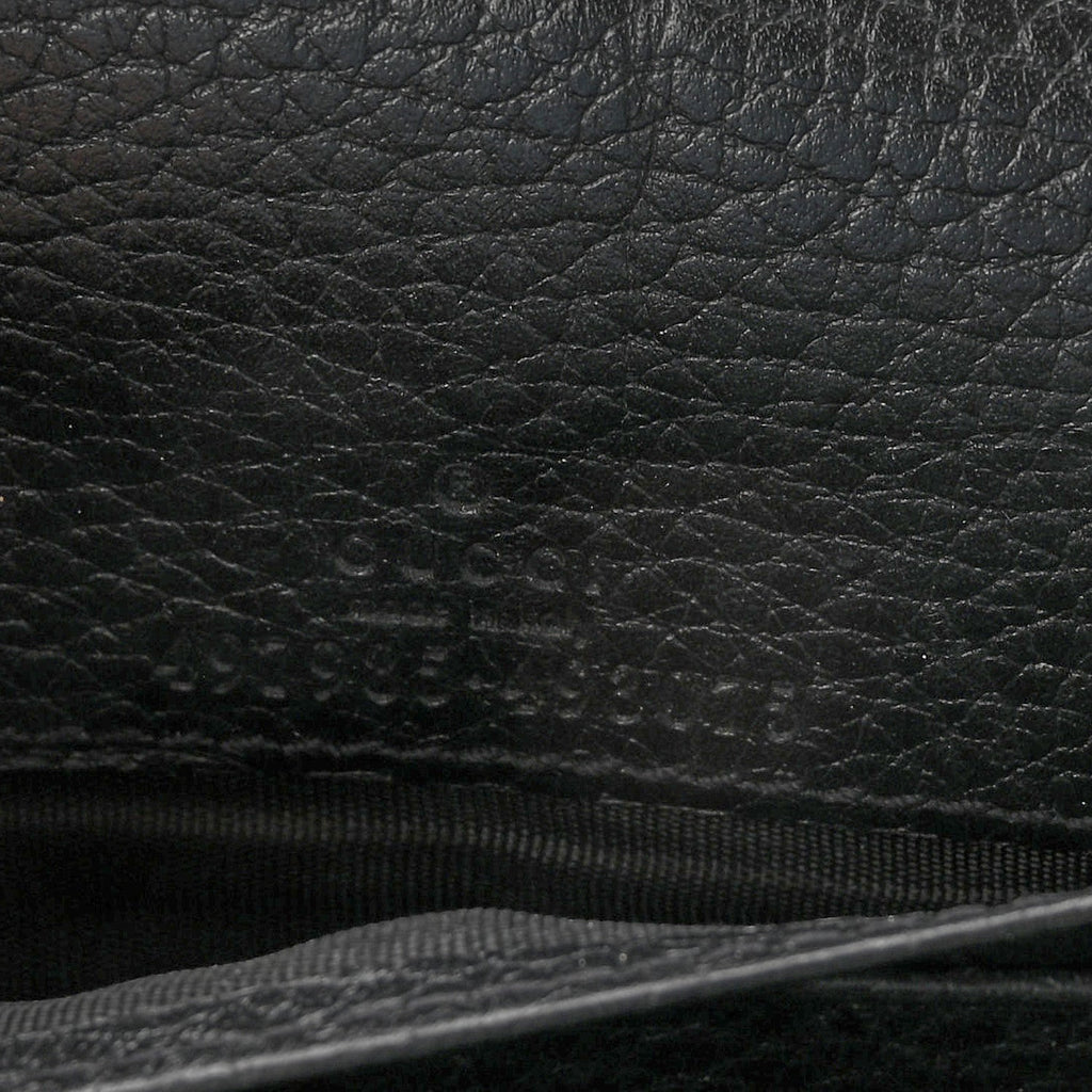 Calfskin Mini GG Marmont Chain Wallet Black