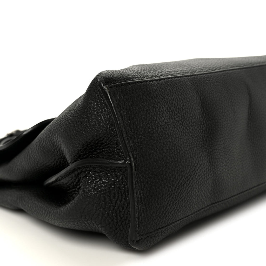 Cellarius Calfskin Bamboo Daily Top Handle Bag Black