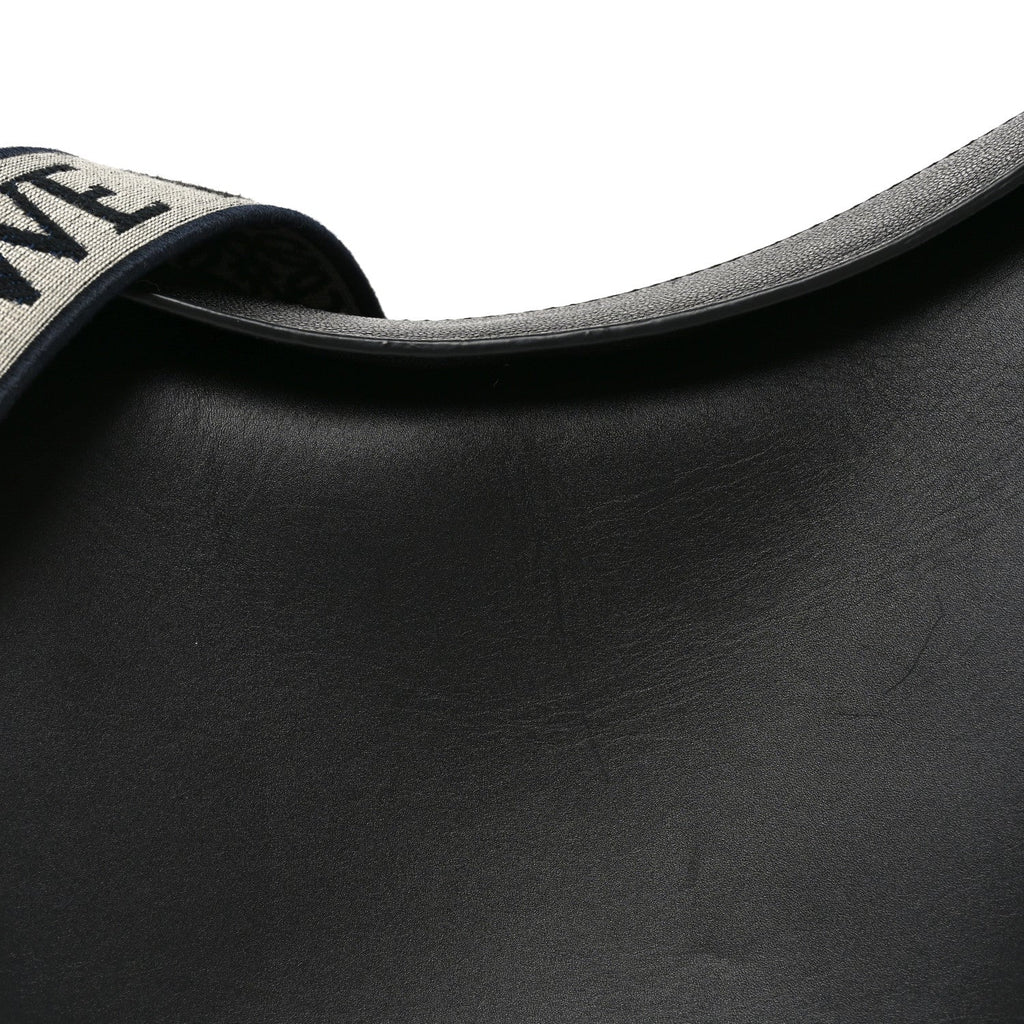 Satin Calfskin Jacquard Luna Bag Black