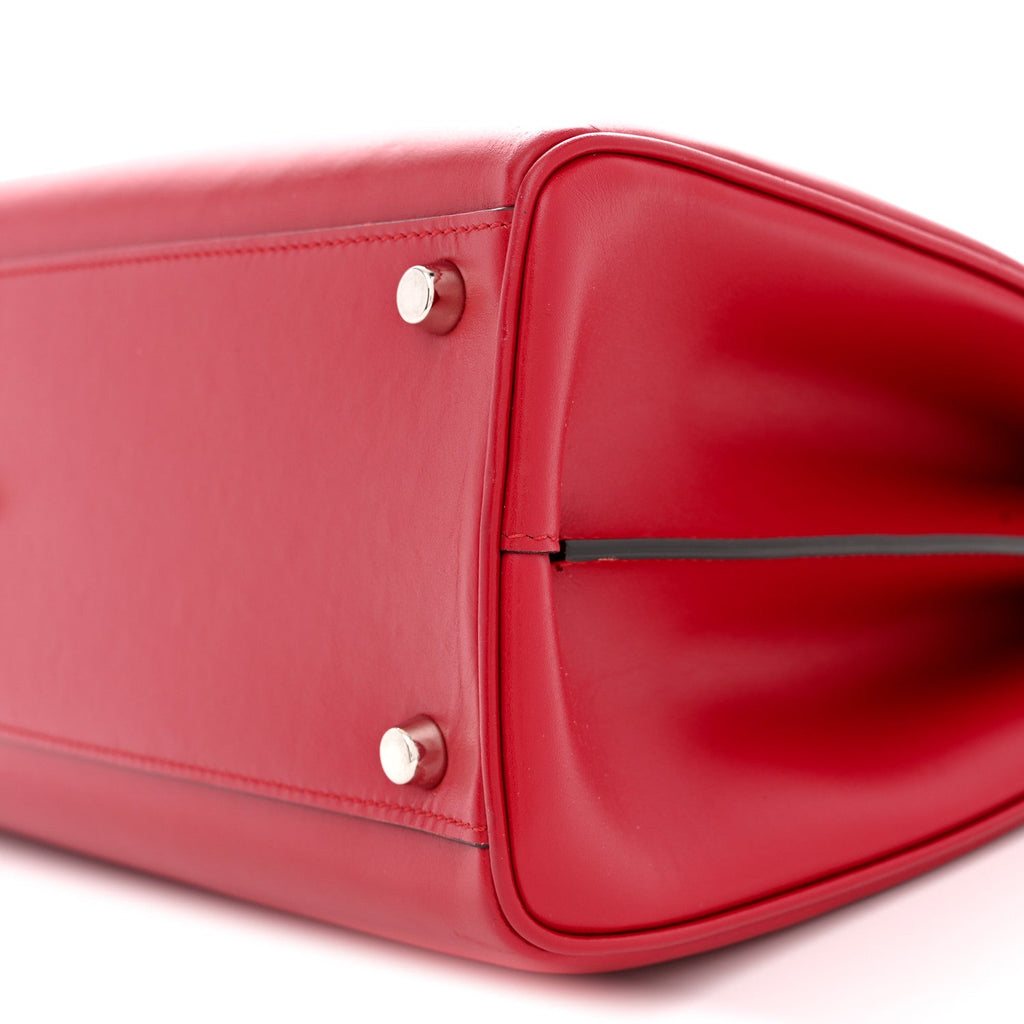 Shibuya Calfskin Medium Zumi Top Handle Bag Hibiscus Red