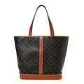 Triomphe Canvas Calfskin Medium Cabas Bag Tan