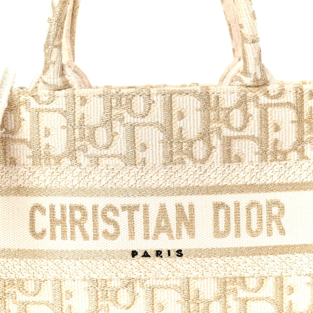 Oblique Mini Book Tote With Strap Gold Multicolor