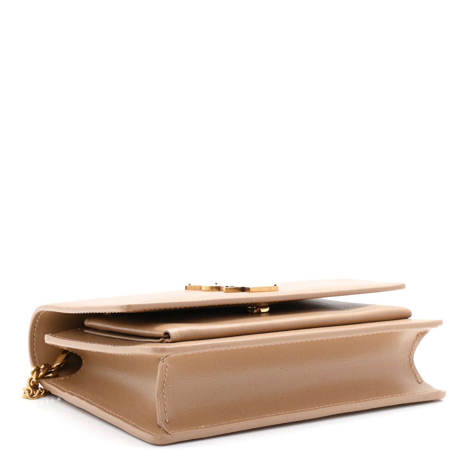 Calfskin Monogram Sunset Chain Wallet Dark Toffee