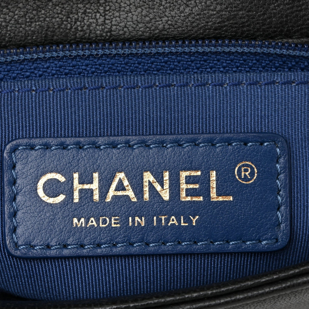 Sheepskin Quilted Small Mademoiselle Flap Black Blue