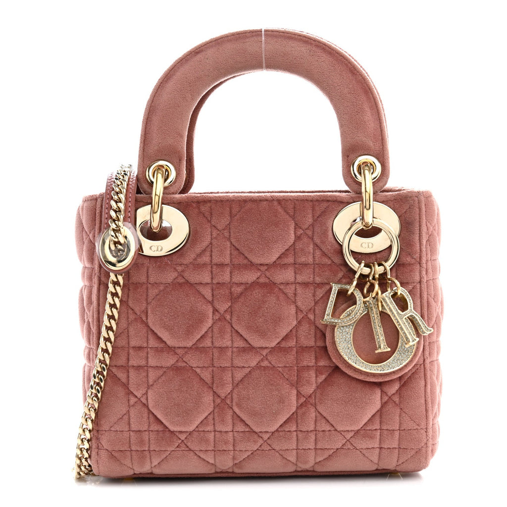 Velvet Mini Lady Dior Pink