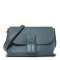 Goatskin Embossed Avenue Shoulder Bag Blue