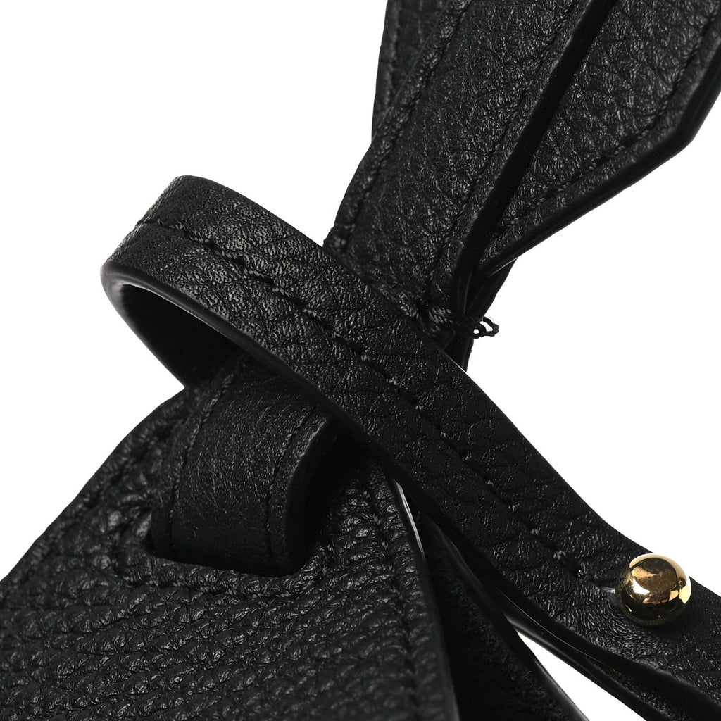 Pebbled Sport Calfskin Medium Lotus Tote Black