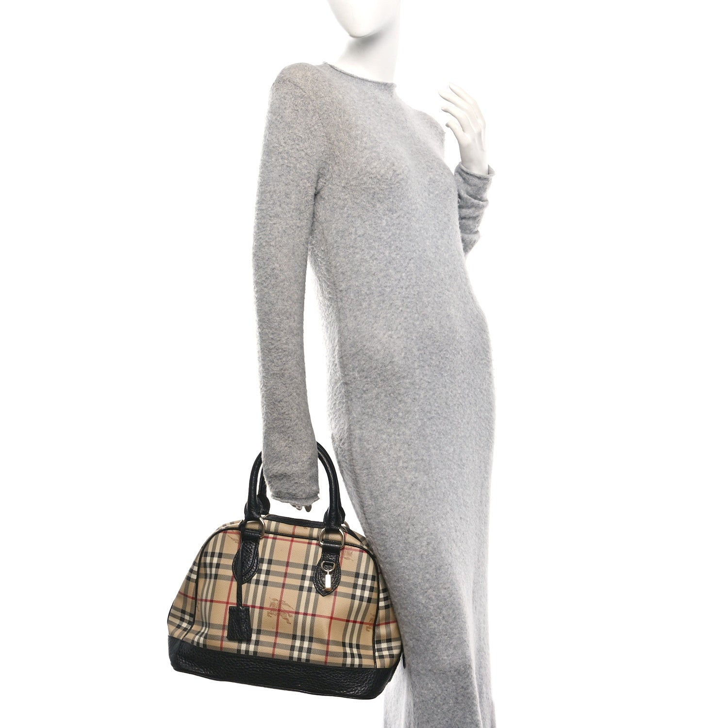 Haymarket Check Medium Satchel Black