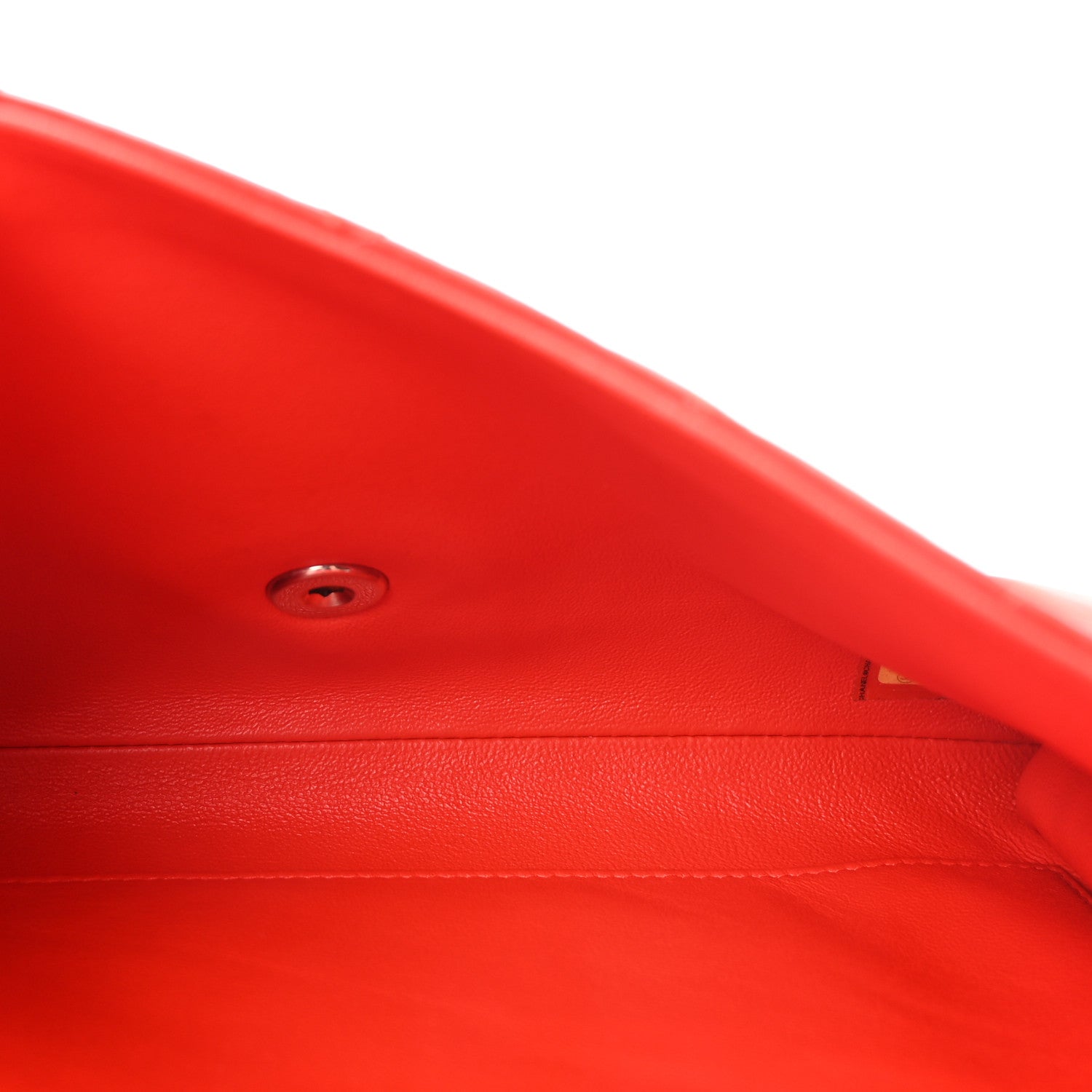 Patent Quilted Clutch with Chain Flap Red