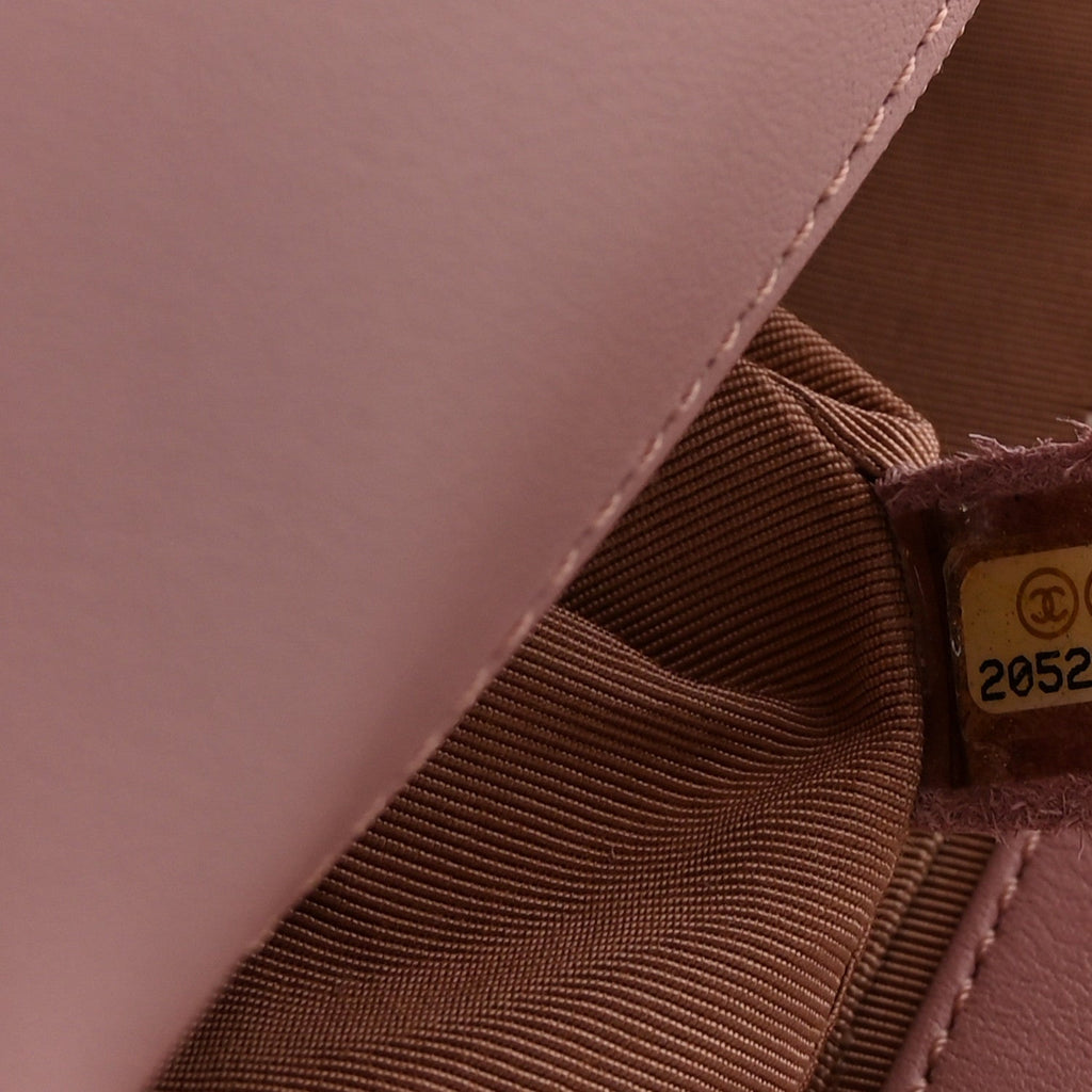 Calfskin Quilted Medium Boy Flap Light Pink