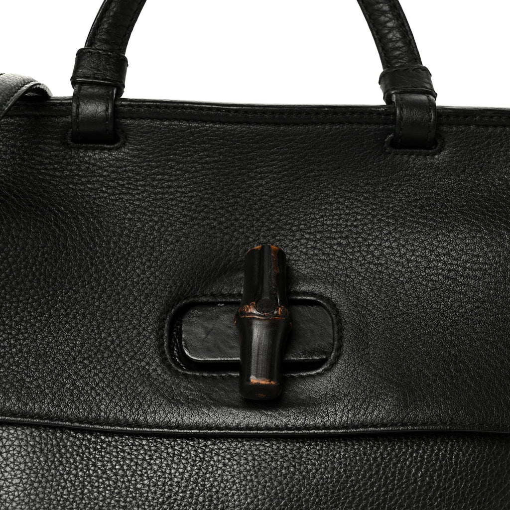 Cellarius Calfskin Bamboo Daily Top Handle Bag Black