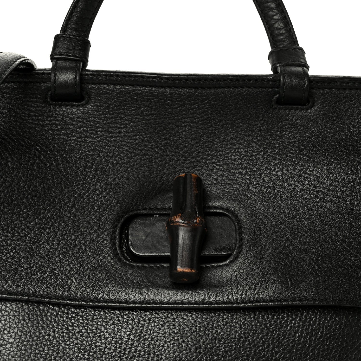 Cellarius Calfskin Bamboo Daily Top Handle Bag Black