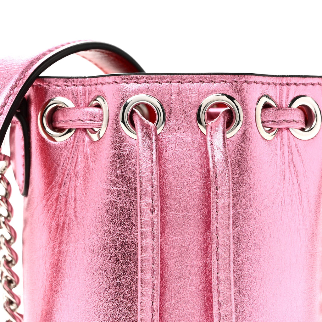 Metallic Calfskin Mary Jane Bucket Confettis