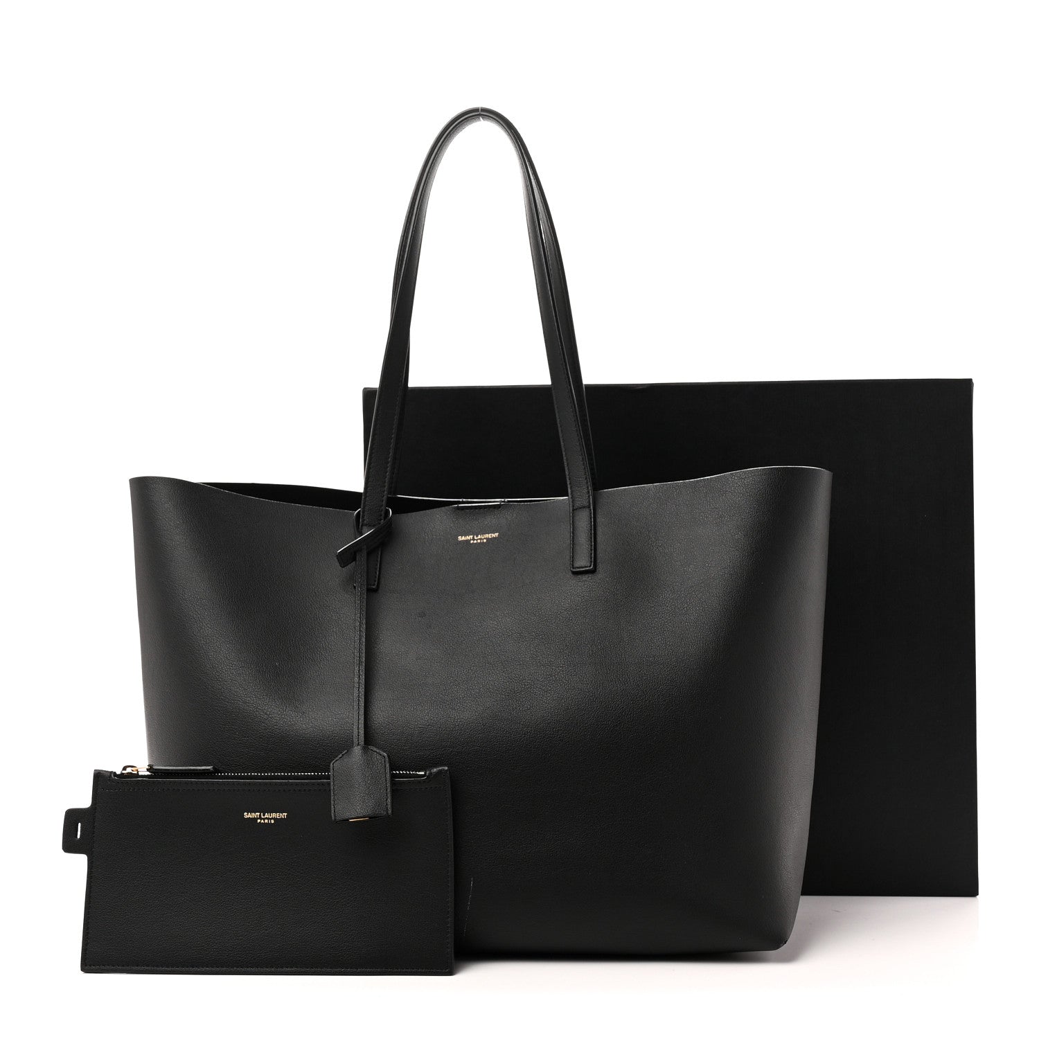 Calfskin Large Shopping Tote Black