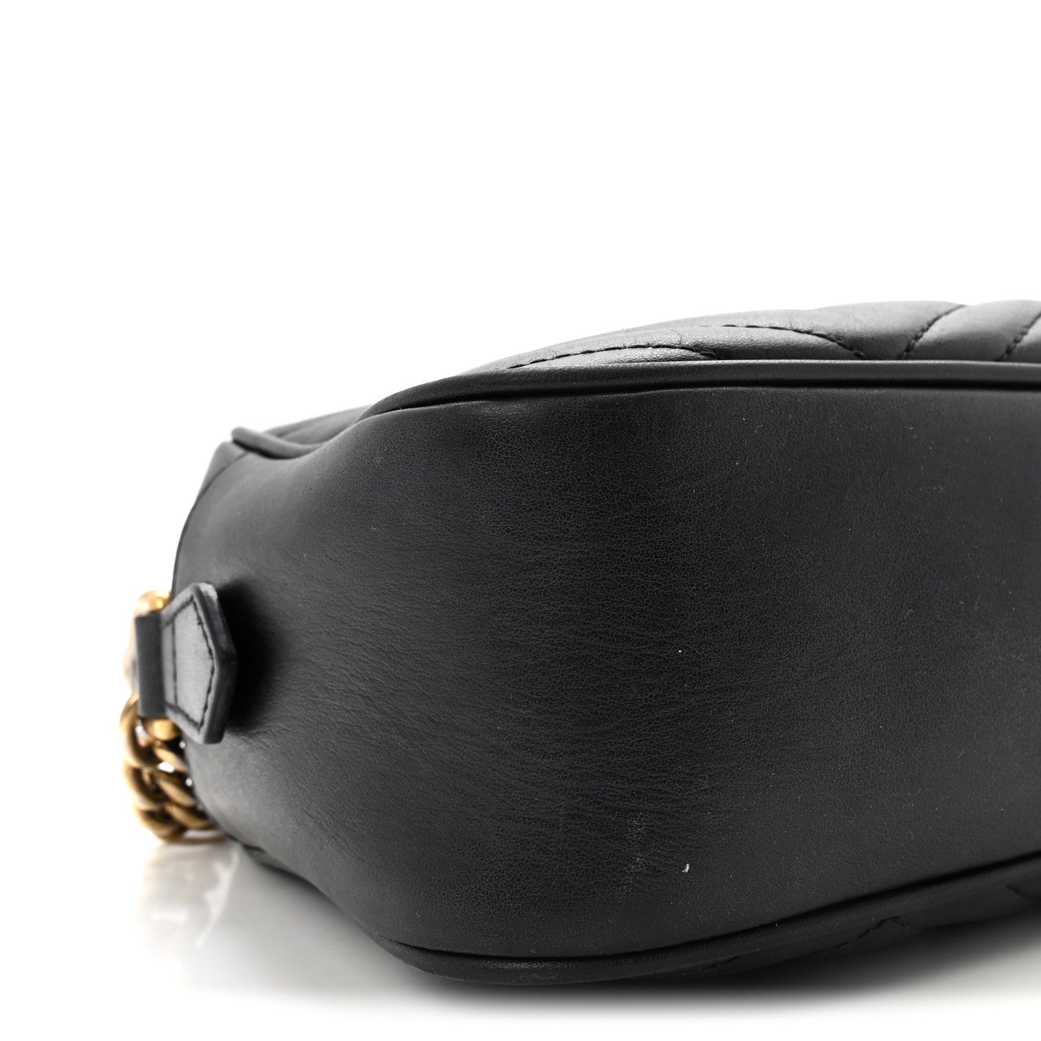 Calfskin Matelasse Small GG Marmont Chain Shoulder Bag Black