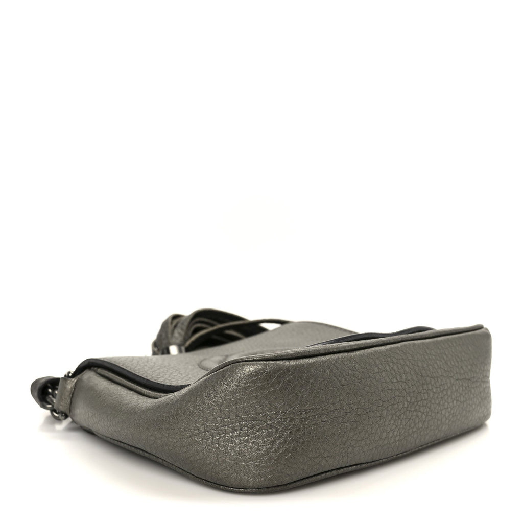 Metallic Pebbled Calfskin Small Soho Flap Crossbody Sasso