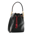 Vitello Grace F is Fendi Stamp Patch Perforated Small Mon Tresor Bucket Bag Black