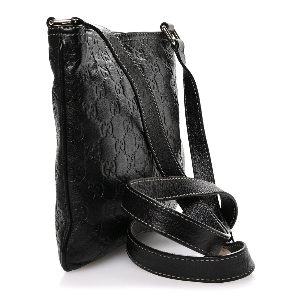 Guccissima Small Flat Messenger Bag Black
