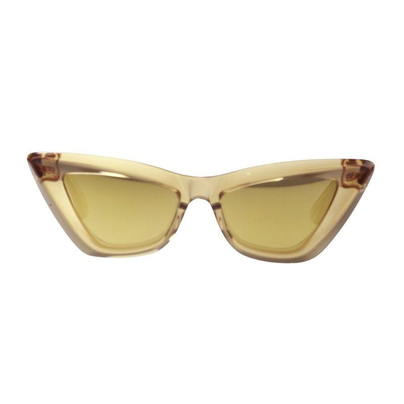 Bottega Veneta Sunglasses Cat Eye Full Rim, Brown Frame and Gold Lens BV1101S007