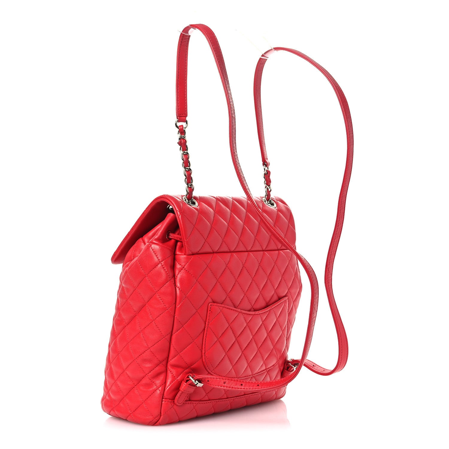 Lambskin Quilted Large Urban Spirit Backpack Red
