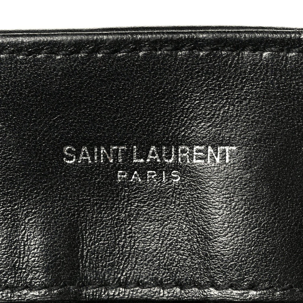 Calfskin Y Quilted Monogram Medium Loulou Chain Satchel Black