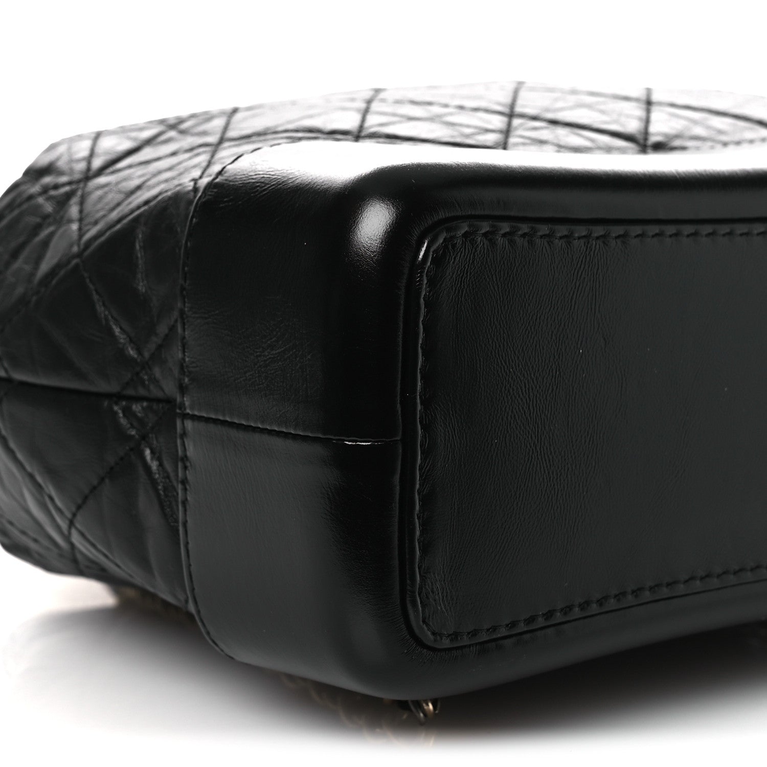 Aged Calfskin Quilted Small Gabrielle Backpack Black