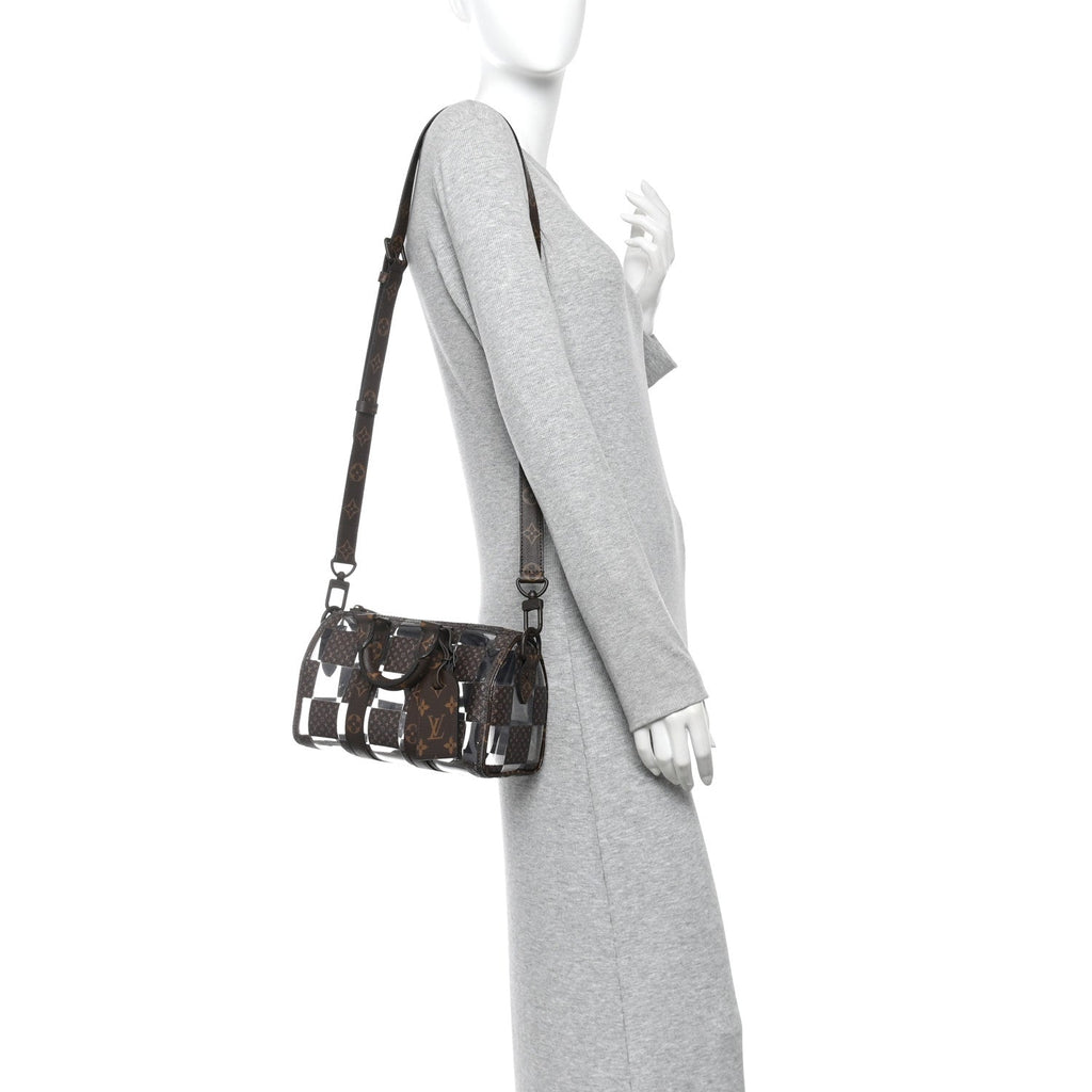 PVC Monogram Chess Keepall Bandouliere 25