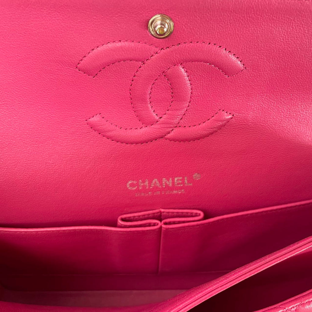 Chanel Pink Timeless Medium Double Flap Bag 2014