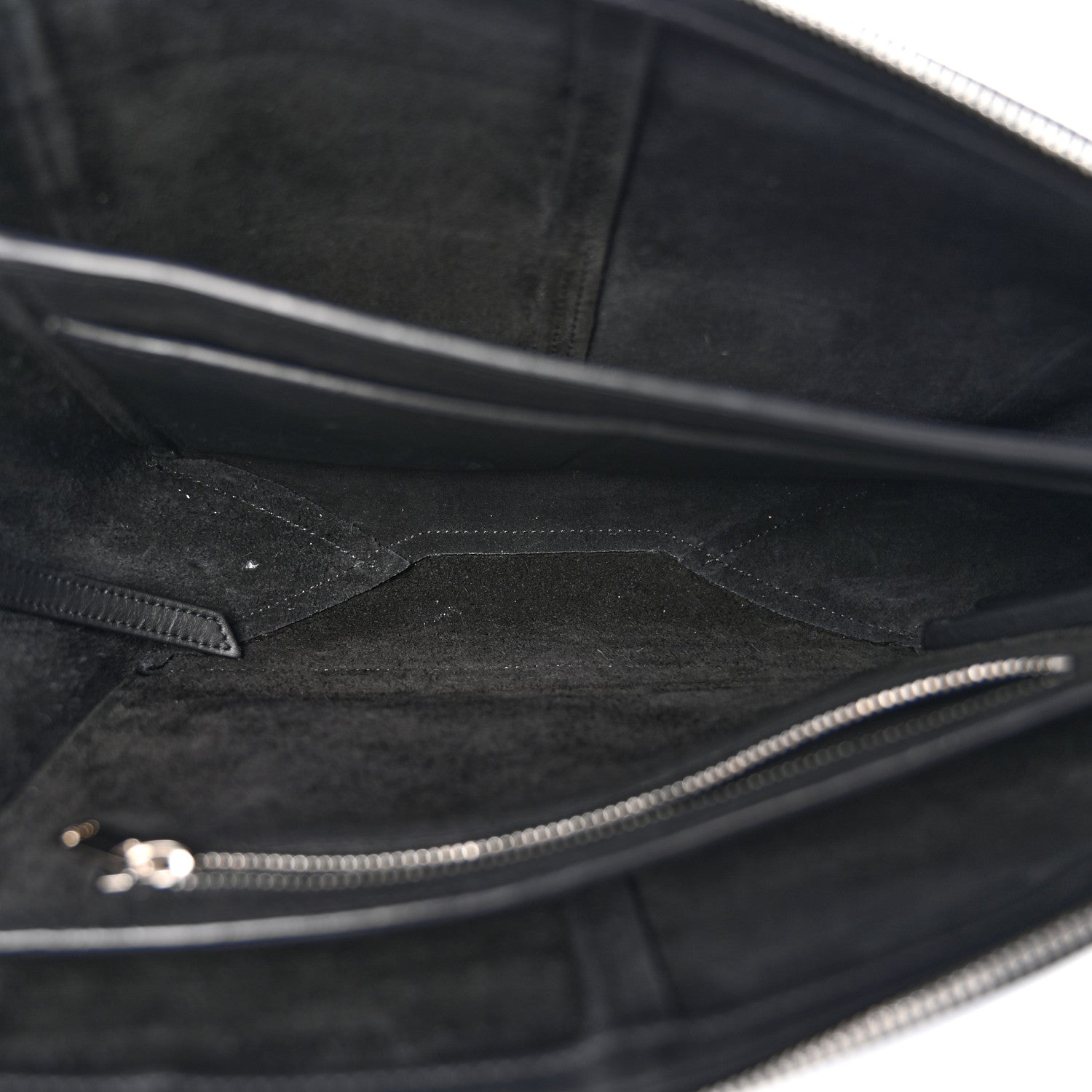 Smooth Calfskin Tri-Fold Clutch on Chain Black