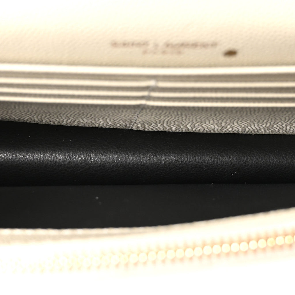 Grain De Poudre Matelasse Chevron Monogram Envelope Chain Wallet Crema Soft
