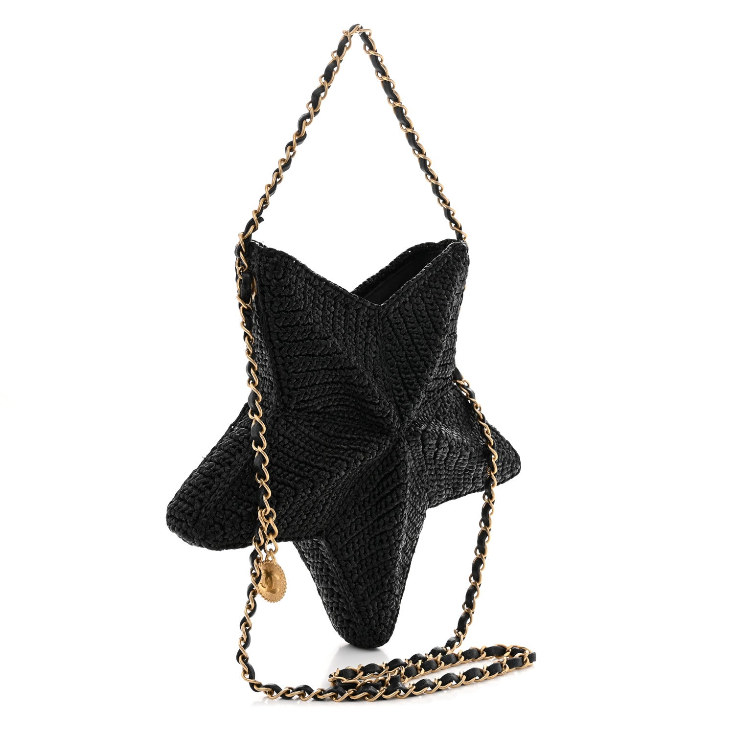 Raffia Star Coco Beach Bag Black