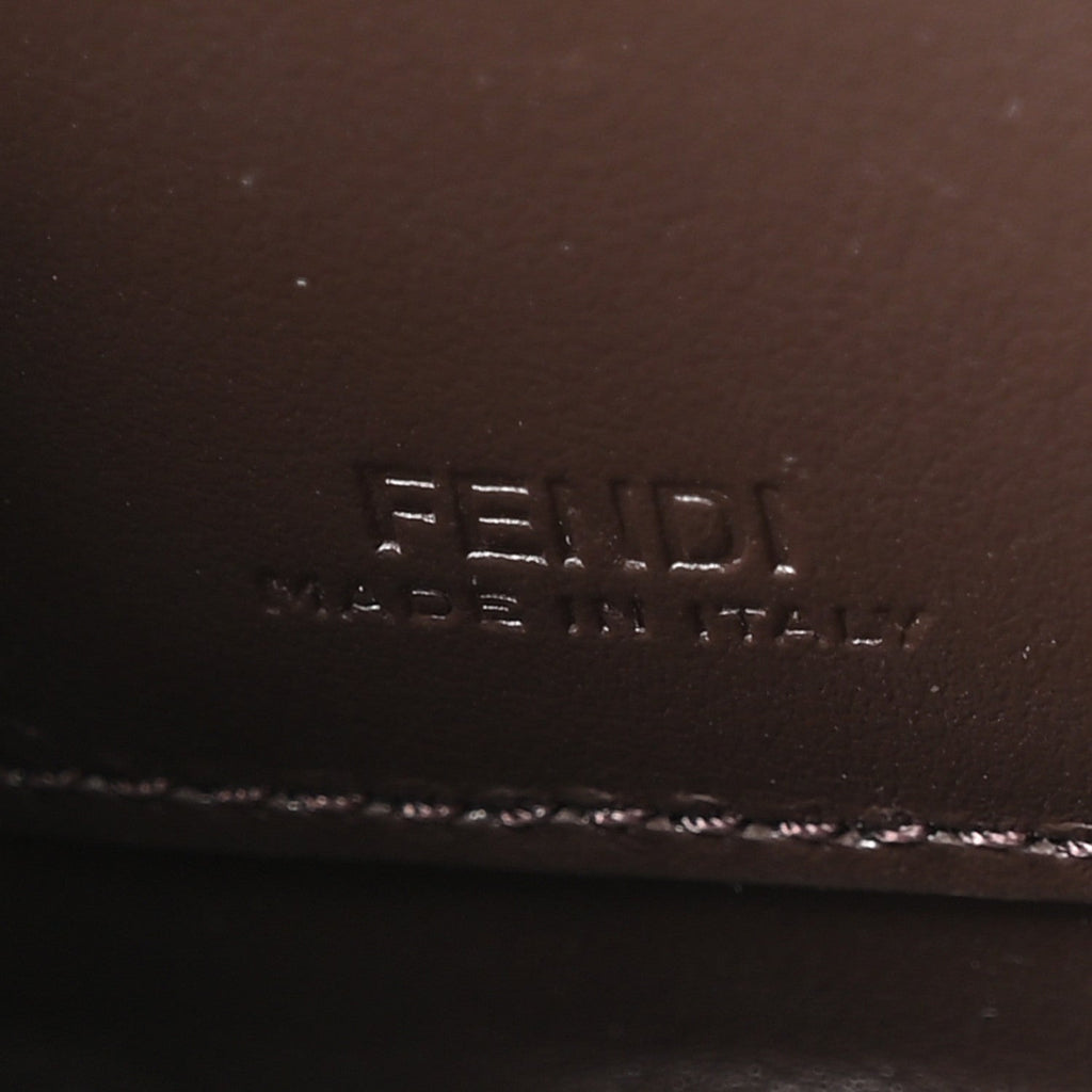 Calfskin FF Diamonds Wallet On Chain Camellia Caramel