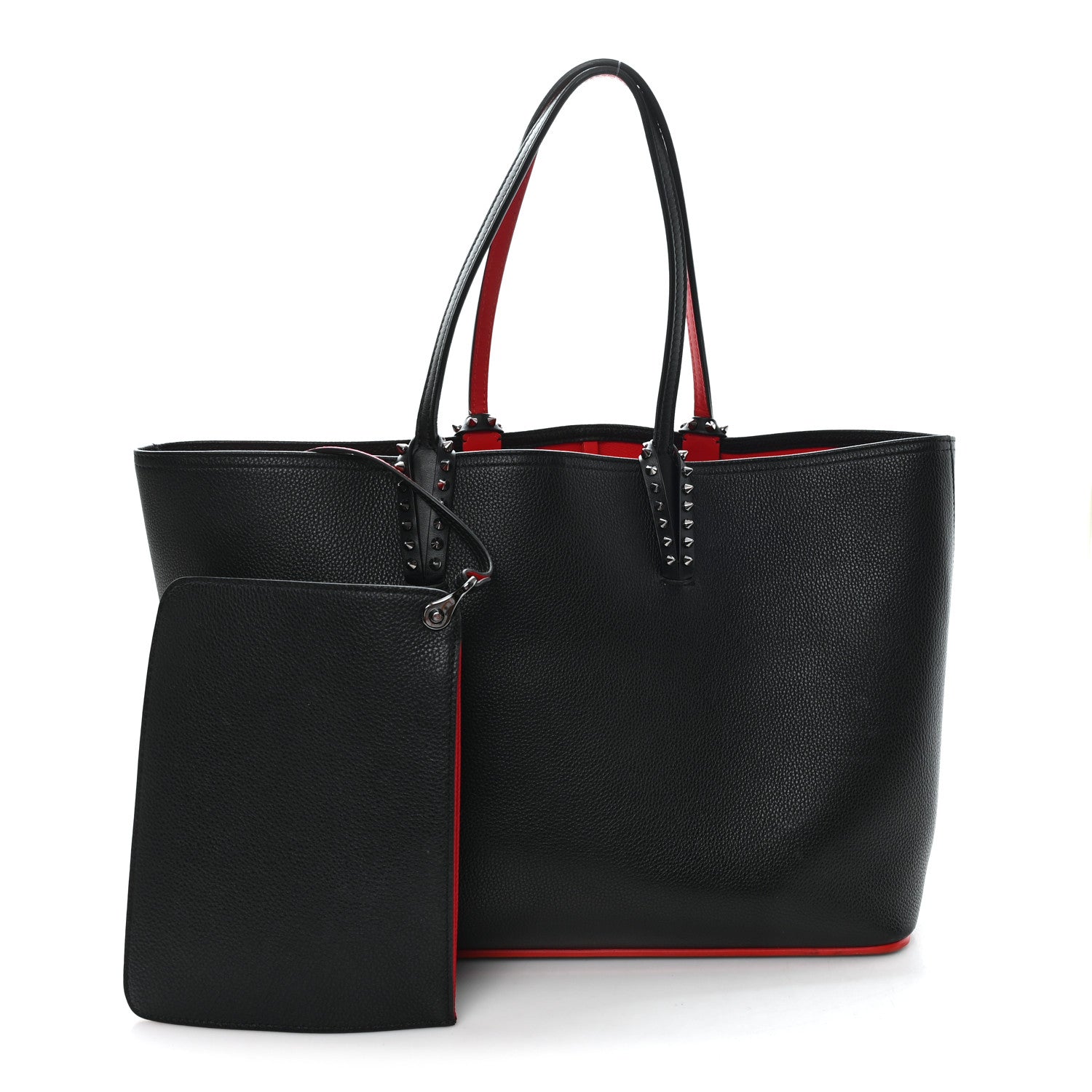 Calfskin Spikes East West Cabata Tote Black