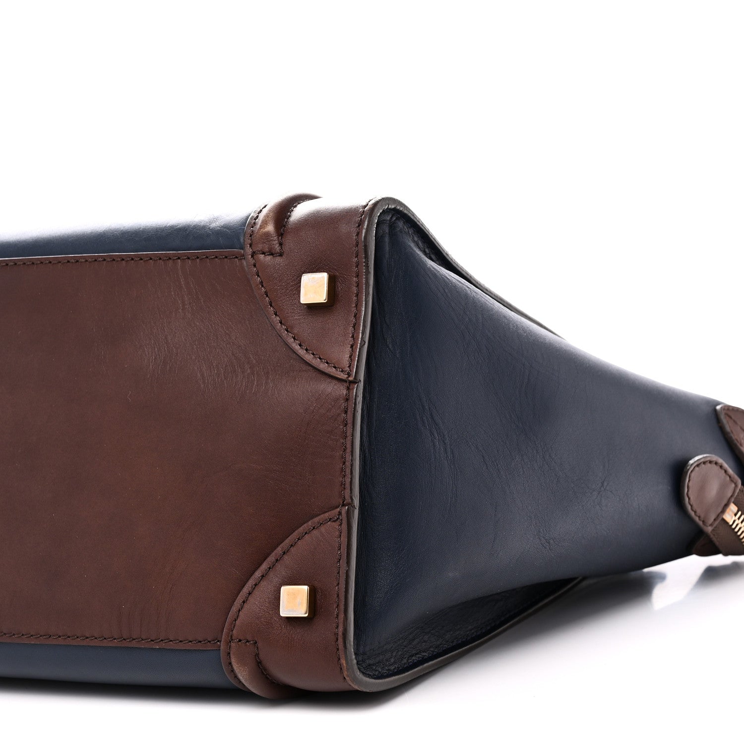 Smooth Calfskin Mini Tri-Color Luggage Navy