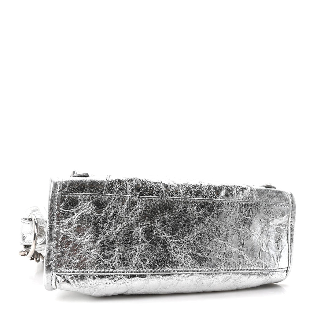 Metallized Arena Lambskin Classic Silver Hardware Le City Mini Silver