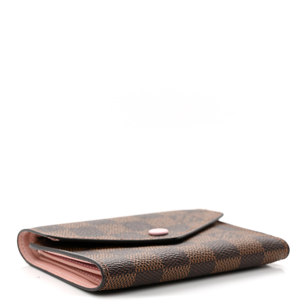 Damier Ebene Victorine Wallet Rose Ballerine