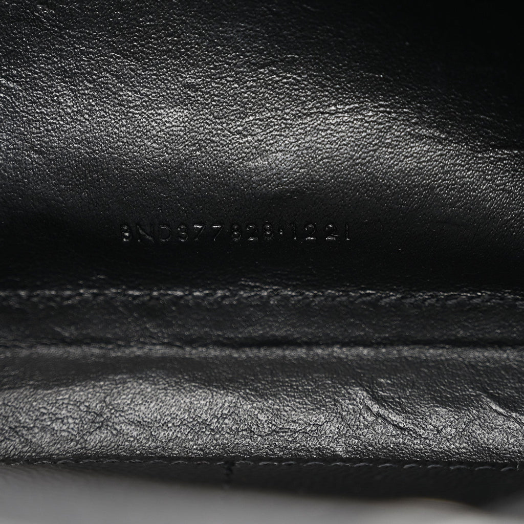 Grain De Poudre Matelasse Chevron Monogram Chain Wallet Black
