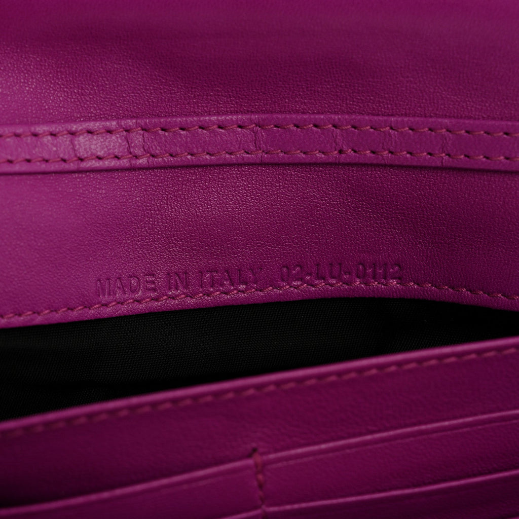 Lambskin Cannage Miss Dior Chain Wallet Dark Pink