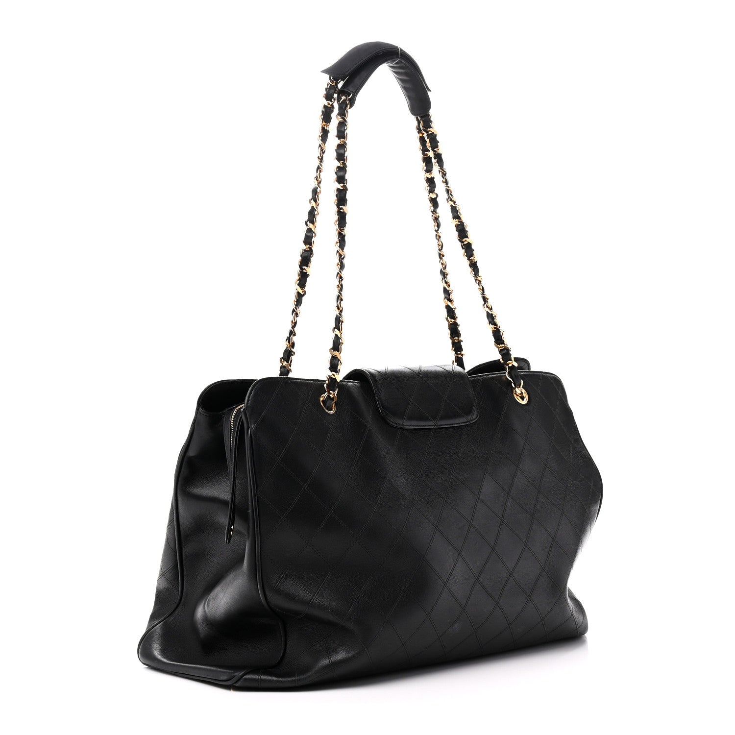 Calfskin Stitched XL Weekender Black