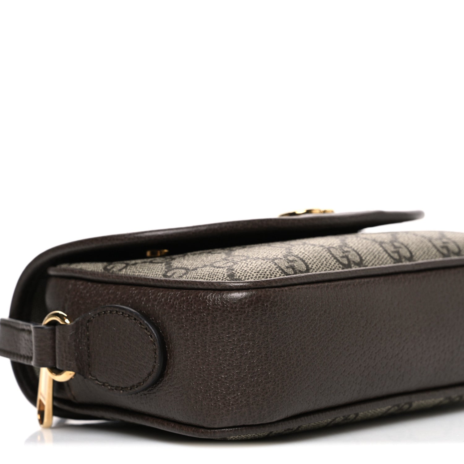 GG Supreme Monogram Textured Dollar Calfskin Mini Ophidia Flap Shoulder Bag Beige Ebony New Acero Beige Ebony New Acero