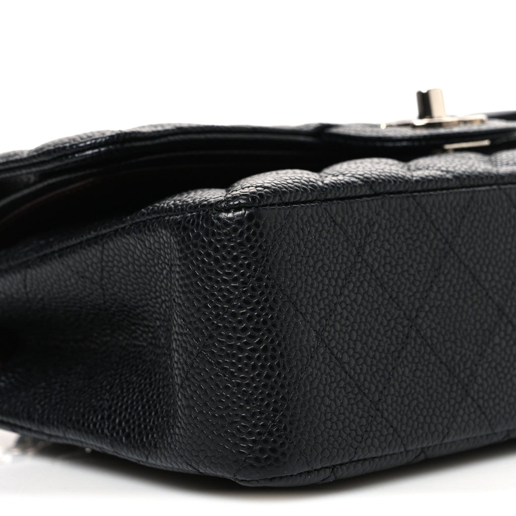 Caviar Quilted Small Double Flap Black