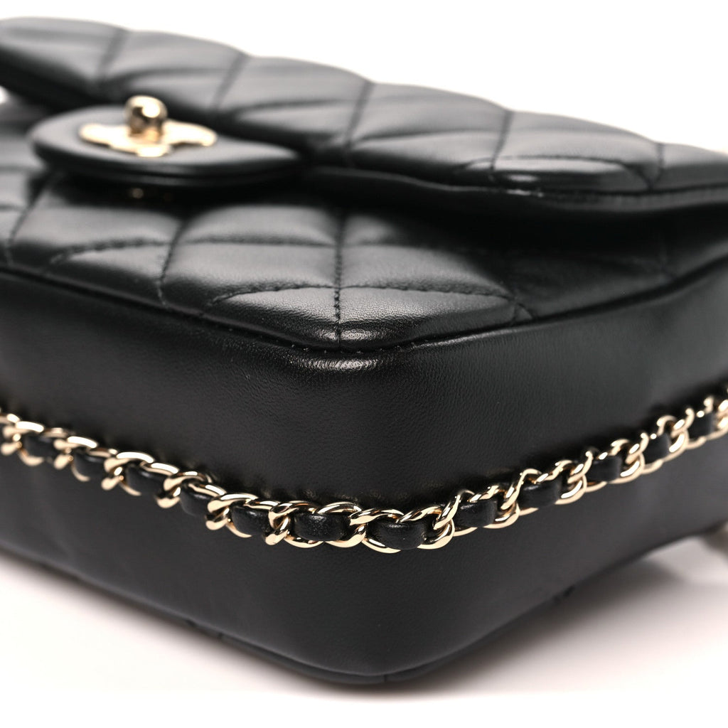 Lambskin Quilted Small My Precious Flap Black