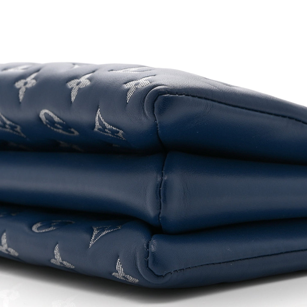 Lambskin Embossed Monogram Coussin PM Denim Blue