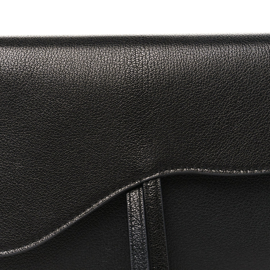 Goatskin Saddle Pouch Black
