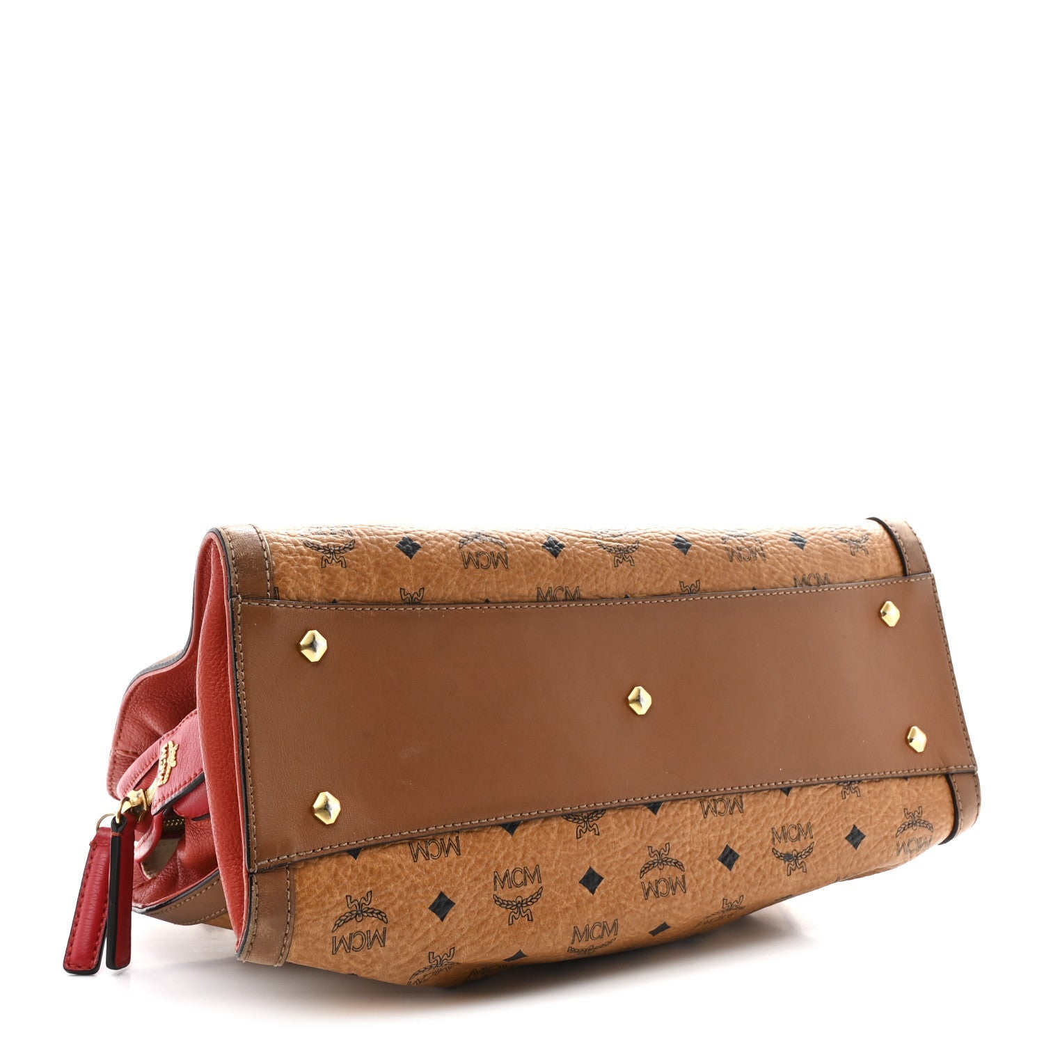 Visetos Calfskin Calf Hair Leopard Print Little Veronica Tote Cognac Multicolor