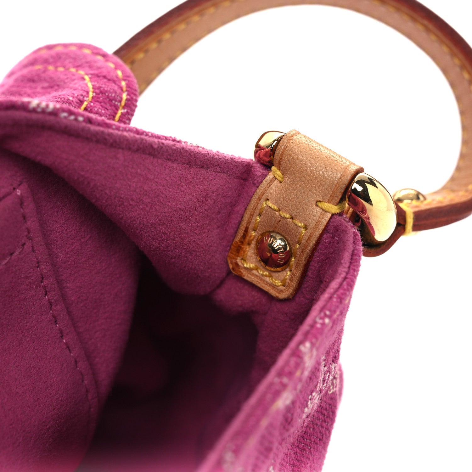 Monogram Denim Mini Pleaty Fuchsia